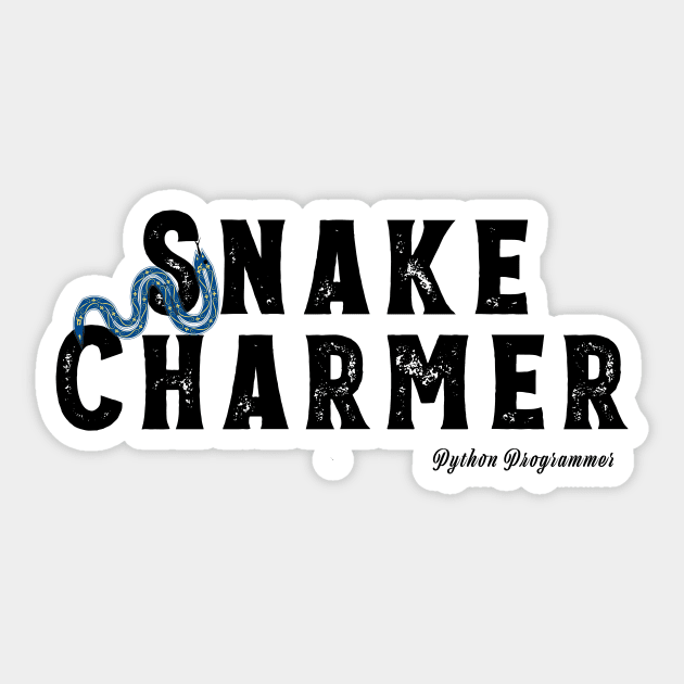 Snake Charmer - Python programmer Sticker by bluehair